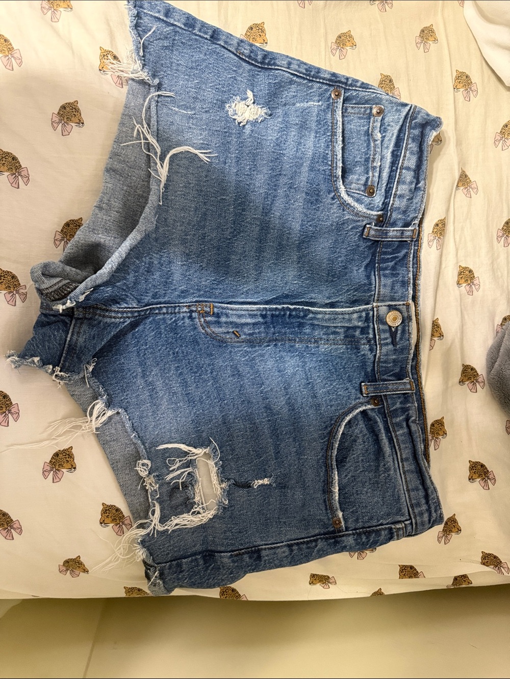 Women’s Distressed Denim Shorts - Blue